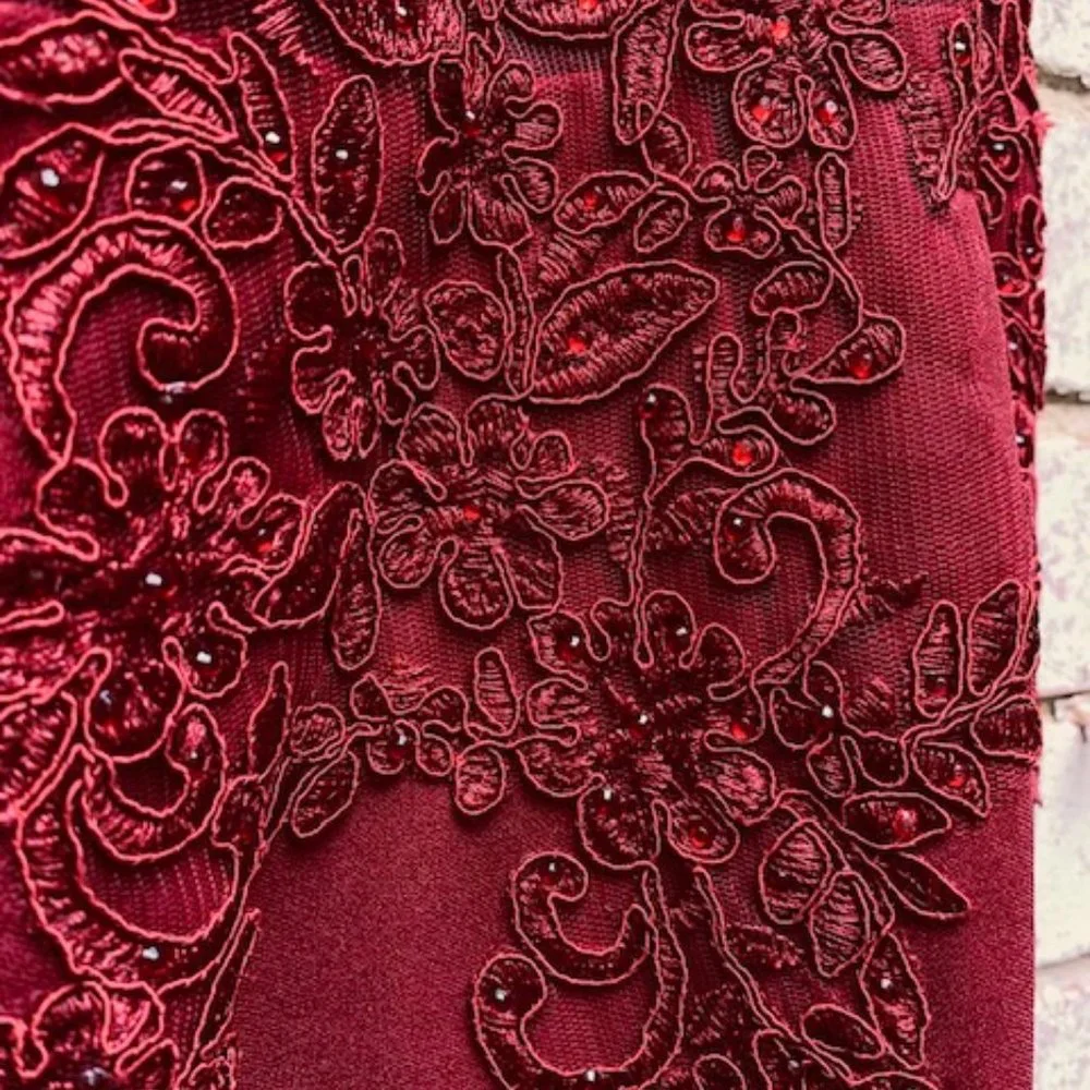 DANCING QUEEN Maxi evening gown dress Burgundy color off shoulder size 3XL - NWT - Picture 5 of 16